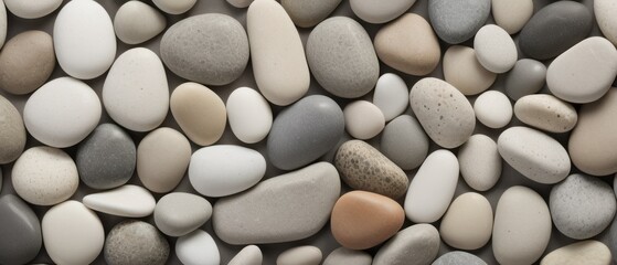 aesthetically pleasing arrangement of smooth, multicolored pebbles.