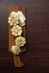 Cooked corn with pieces of un salted cheese andean food peru peruvian