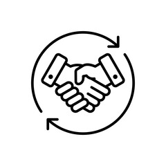 partnership icons are black in a simple line style perfect for symbols and more