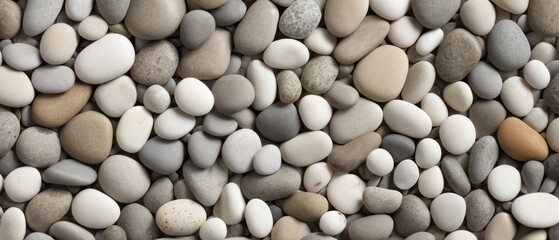 aesthetically pleasing arrangement of smooth, multicolored pebbles.