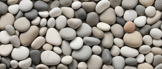 aesthetically pleasing arrangement of smooth, multicolored pebbles.