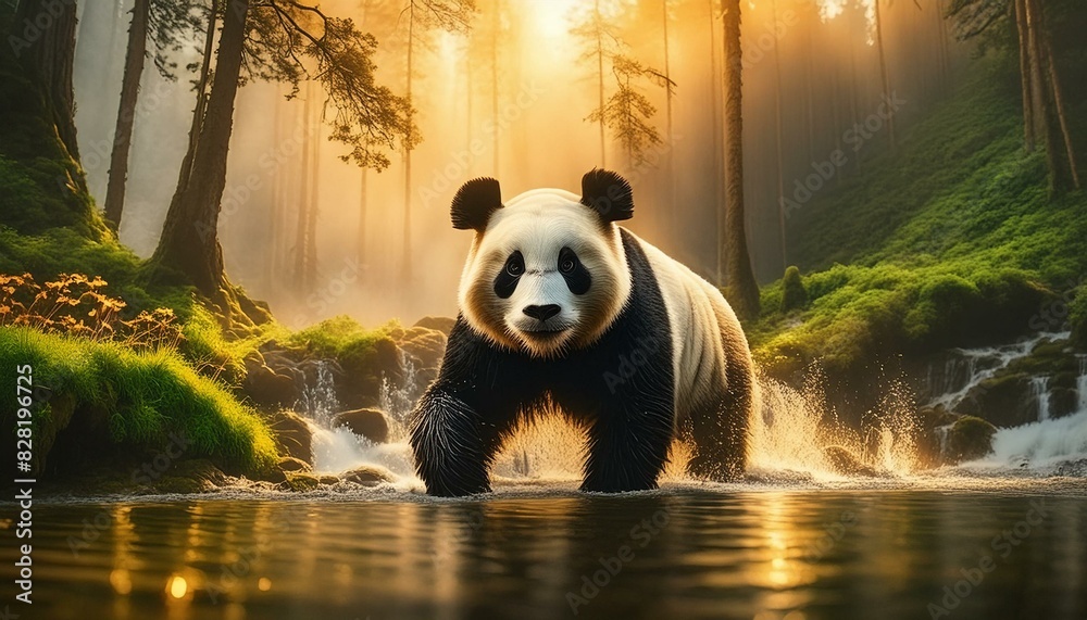 Wall mural panda in the jungle - Wall murals