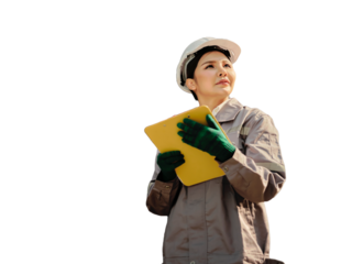 Portrait of a female worker holding clipboard