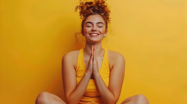 Vibrant Yoga Instructor Demonstrating Skills and Conveying Joy in Colorful Studio