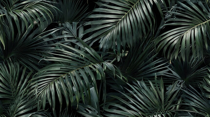 A Palm leaves background in wallpaper style, with seamless pattern
