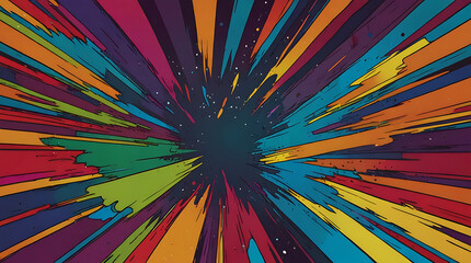 Fototapeta premium Blank colorful comic style abstract background template for writing with copy space 
