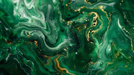 green fluid art marbling paint textured background 