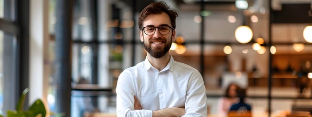 Confident Young Business Executive in Modern Office Setting