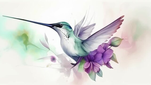 hummingbird and flower