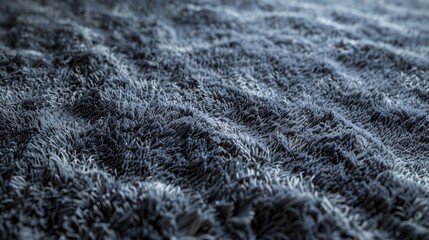 Cozy living space showcasing a prominent window and a luxurious black carpeted floor