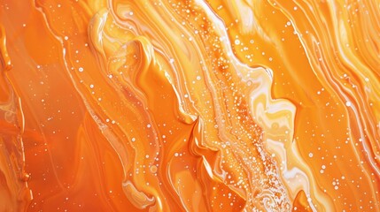 Obraz premium orange fluid art marbling paint textured background