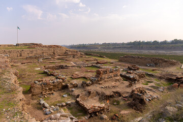 Excavations of the old city of Shamkir. The city of Shamkir. Azerbaijan.