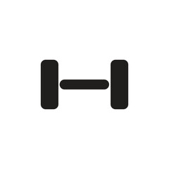 Vector dumbbell icon. White background