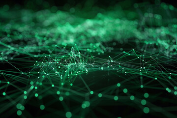 Logistic mapping showcased by mint green data lines on a dark background.