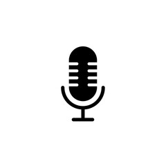 Microphone vector icon. Simple design. Black color. Vector illustration.
