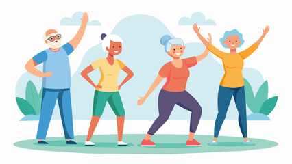 Seniors participating in group exercises to develop and finetune their retirement plans with guidance and support from workshop facilitators.. Vector illustration