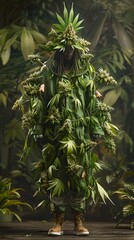 Harmonious Coexistence:A Biophilic Cannabis-Inspired Costume in an Impressionistic Utopian Landscape