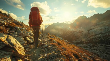 A backpacking adventure through the wilderness, culminating at the summit, a clean look