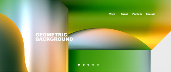 Naklejka premium Abstract geometric shapes web design page. Vector Illustration For Wallpaper, Banner, Background, Card, Book Illustration, landing page