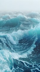 Fototapeta premium Mesmerizing Aquatic Vistas:Captivating Blue and Teal Tones in Hypnotic Water Wave Abstractions