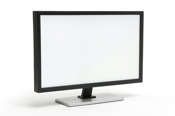 Fototapeta premium Contemporary computer monitor with a blank screen isolated on white, suitable for graphic and web design.
