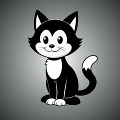 cat with yellow eyes vector on isolated background