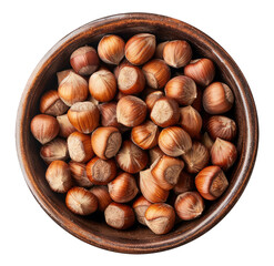 Fototapeta premium Bowl with hazelnuts, cut out