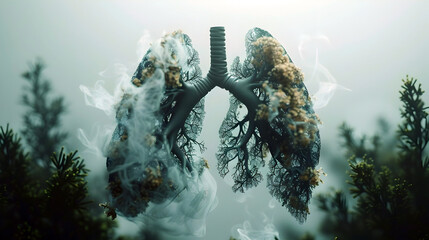 Striking Metaphorical Imagery of Healthy and Damaged Lungs for Influential Public Health Campaign