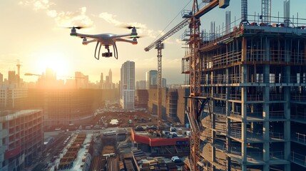Fototapeta premium Building Tomorrow: The Intersection of Human Ingenuity and Cutting-Edge Technology