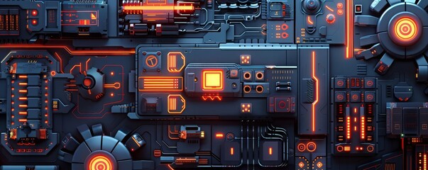 A futuristic tableau of machine aesthetics and cuttingedge interface design in an AI art piece