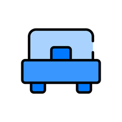 Obraz premium Single Bed Blue Filled