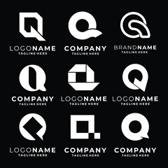 Set of Q letter logo template vector
