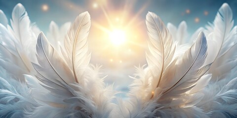 Naklejka premium AI-Generated Feather Background for Spiritual Calm and Religious Hope