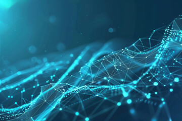 Obraz premium Futuristic networking vector in cerulean blue illustrates efficient digital networks.