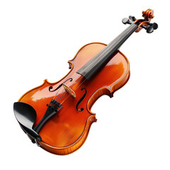 Fototapeta premium A beautiful, well-crafted violin sits on a white background