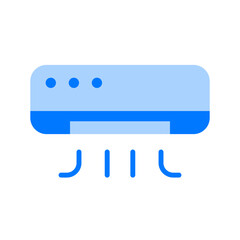 Air Conditioner Blue Flat