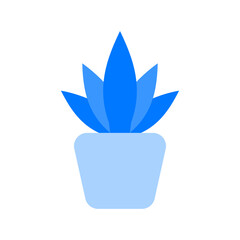 Indoor Plant Blue Flat