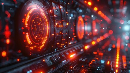 A futuristic cryptocurrency exchange platform with digital tokens floating in a virtual space
