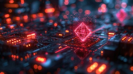 A futuristic cryptocurrency exchange platform with digital tokens floating in a virtual space
