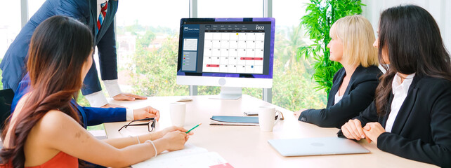 Calendar on computer software application for modish schedule planning for personal organizer and...