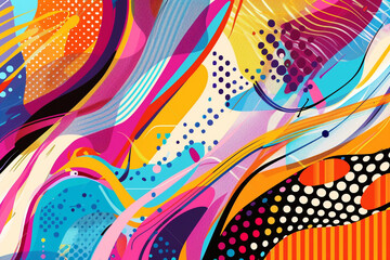 Energizing colorful abstract pop backdrop with dynamic patterns and vibrant hues.