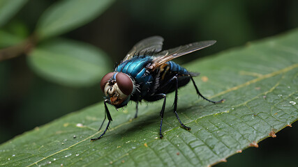 Fototapeta premium AI image generate flies in the forest