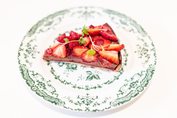 Mixed Berry Chocolate Tart. French dessert, Waikiki, Honolulu, Oahu, Hawaii. VAVIN DESSERT BAR