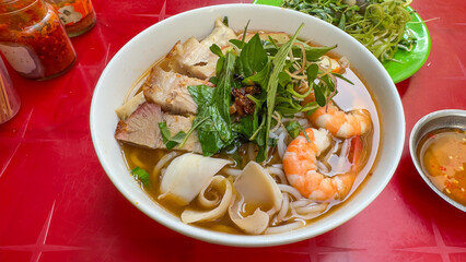 Famous Vietnamese traditional seafood noodle - Bun Mam