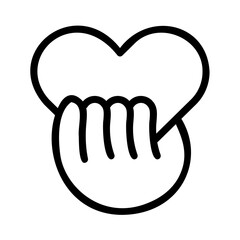 Heart with Hands Outline Icon for Web Page, Mobile App, UI, UX Design