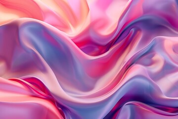 A colorful, flowing piece of fabric with a pink and purple hue