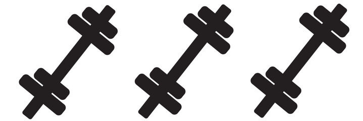 Dumbbell for gym icon , black sign design