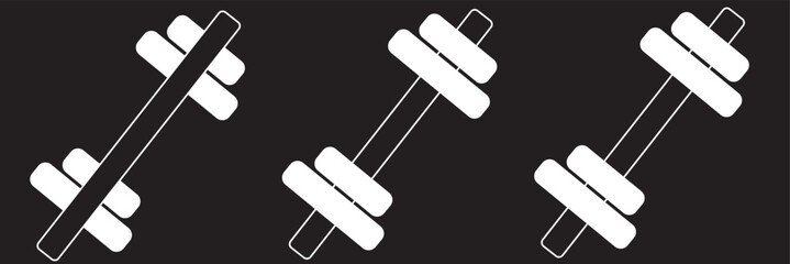 Dumbbell for gym icon , black sign design