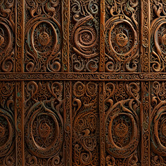 Obraz premium Background Seamless Soft ฺBrown Pastel : ancient Thai kanok pattern, 
