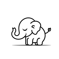 Obraz premium Cute Cartoon Elephant Outline Drawing 